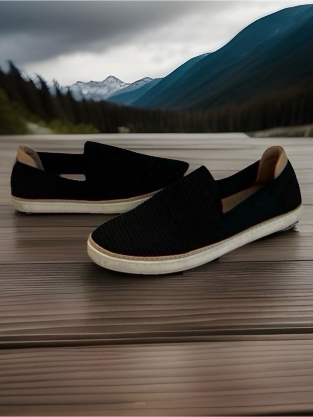 UGG Black Slip-On corduroy fashion sneakers ladies, size 10 shoes